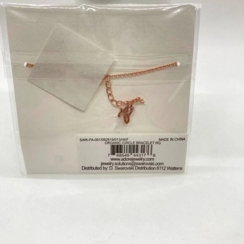 ADORE Swarovski Crystals Rose Gold Plated Organic Circle‎ Charm Bracelet